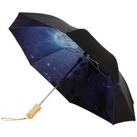 Зонт практичный CLEAR NIGHT SKY 21 двухсекционный полуавтомат, черный